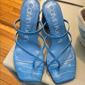 Calvin Klein Strappy Blue Heels